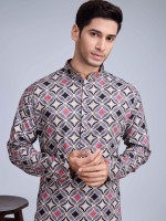 Grey Rayon Readymade Kurta